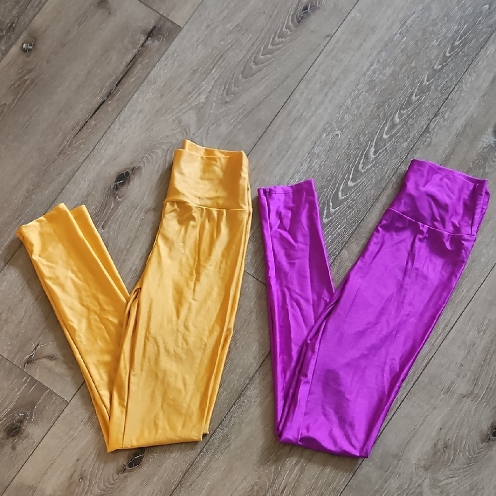 Kids Yellow and Purple Leggings